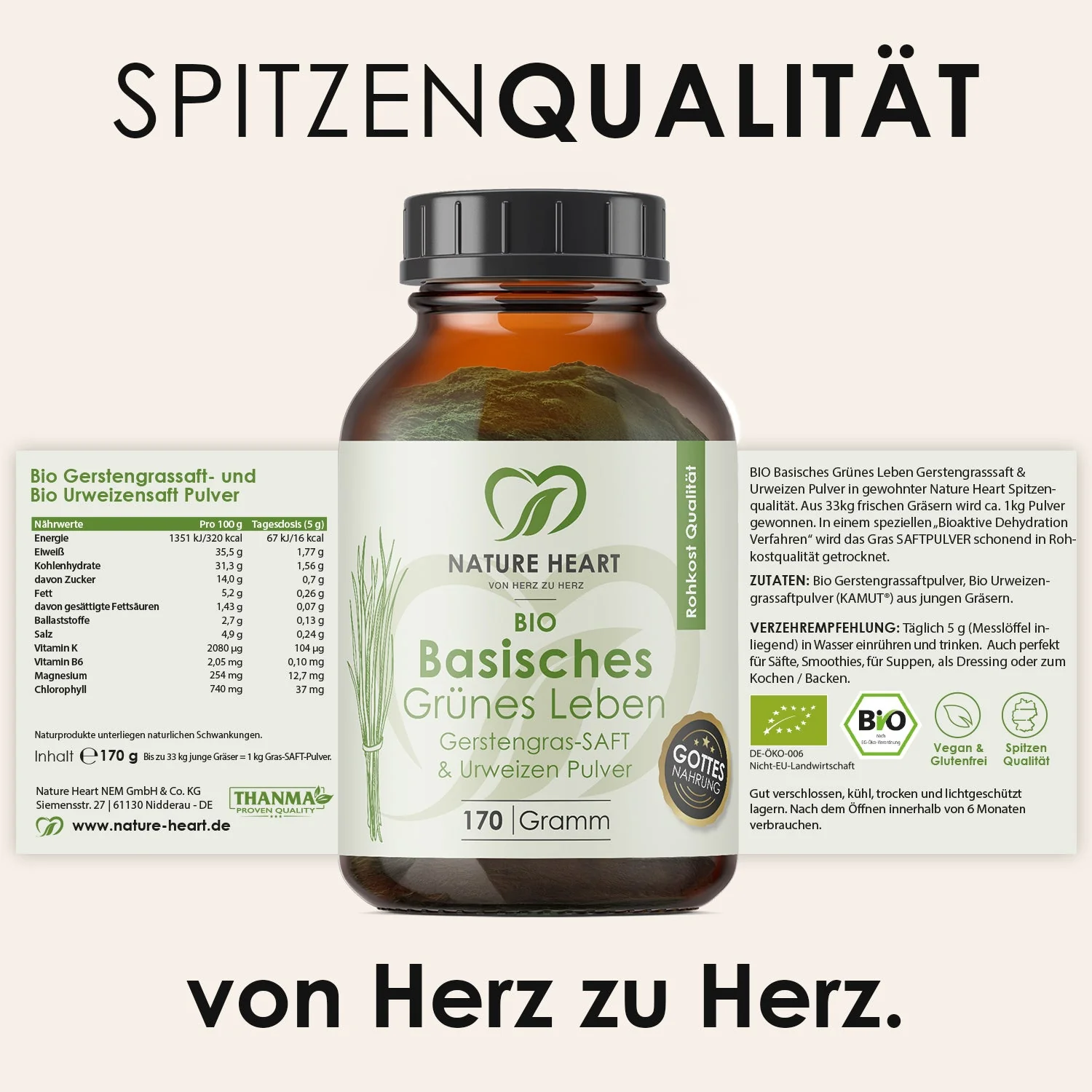 BIO Basisches Grünes Leben - Gerstengrassaft Pulver - Image 5