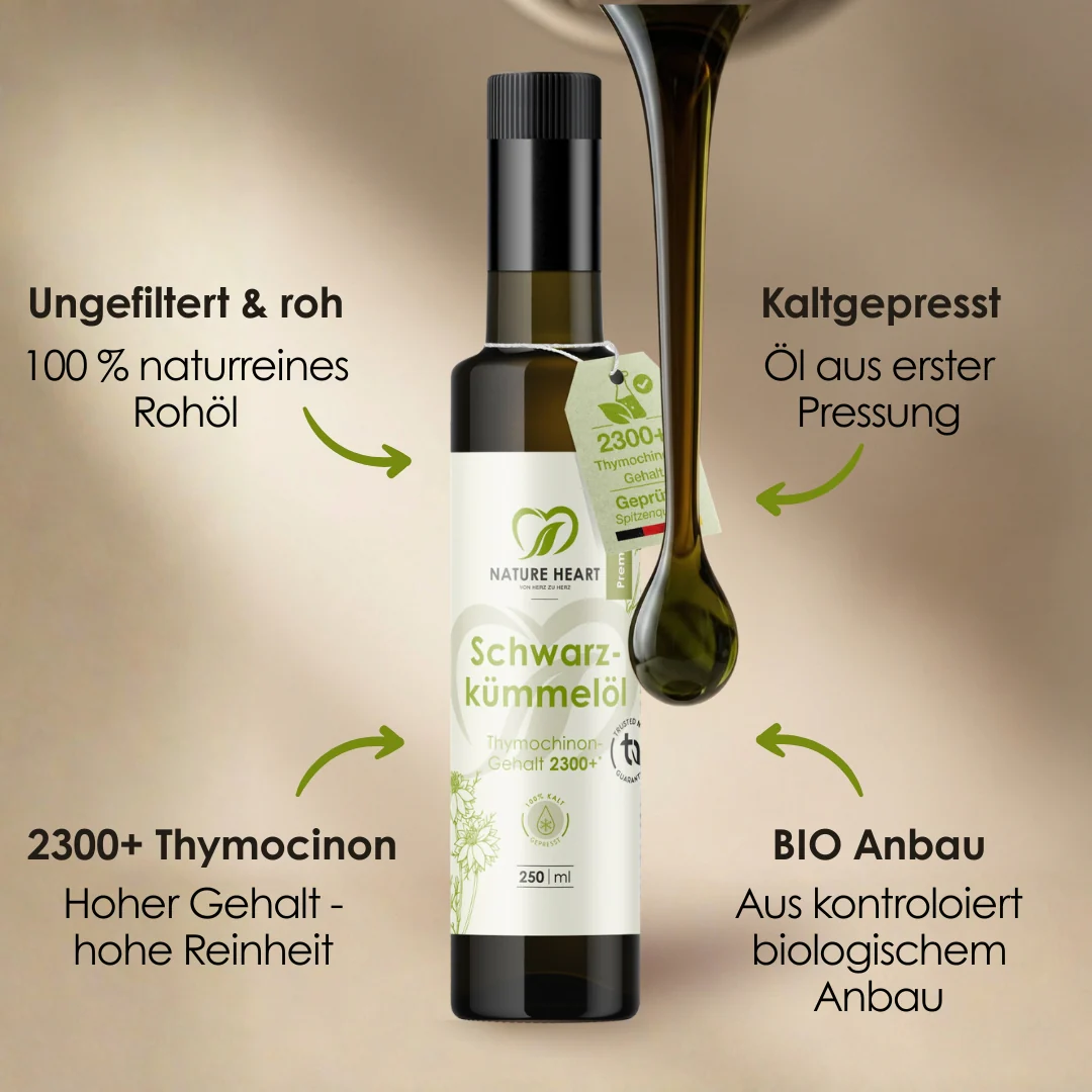 BIO Schwarzkümmelöl 2300+ Thymochinon ungefiltert 250 ml - Image 4